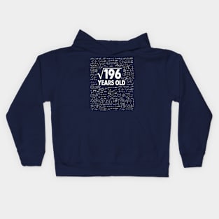 Square Root of 196 14th Birthday 14 Years Old Math Science Lover Gifts Nerdy Geeky Gift Idea Kids Hoodie